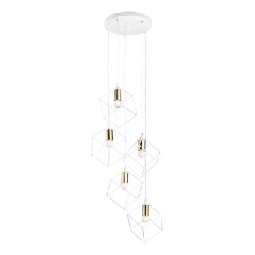Ideal Lux - Żyrandol na lince ICE 5xE27/60W/230V śr. 50 cm biały