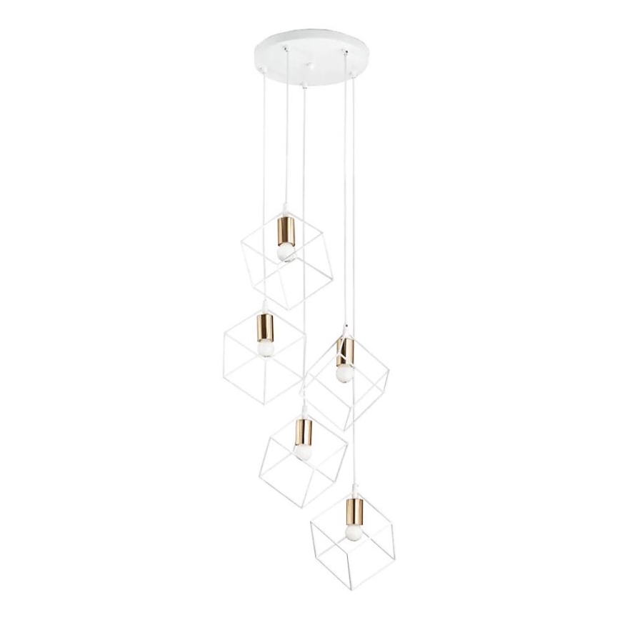 Ideal Lux - Żyrandol na lince ICE 5xE27/60W/230V śr. 50 cm biały