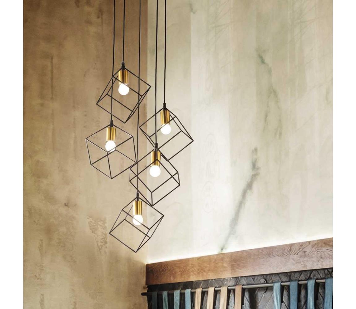 Ideal Lux - Żyrandol na lince ICE 5xE27/60W/230V śr. 50 cm czarny