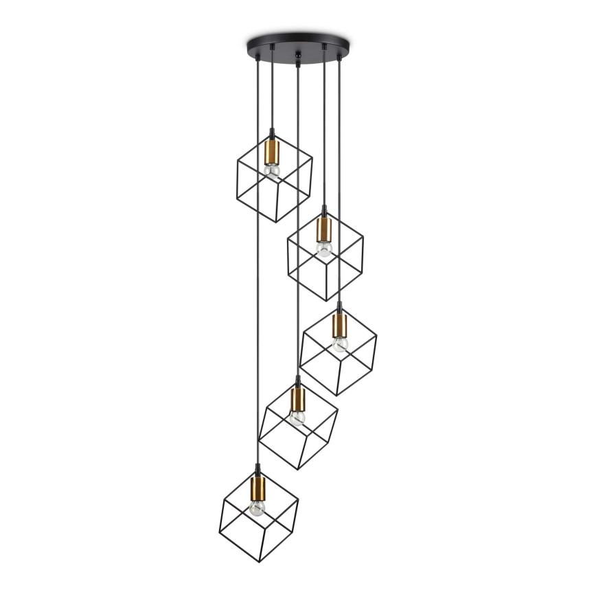 Ideal Lux - Żyrandol na lince ICE 5xE27/60W/230V śr. 50 cm czarny