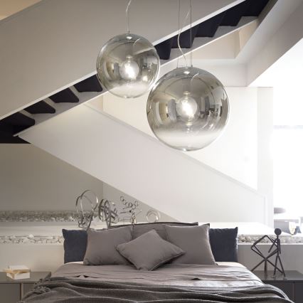 Ideal Lux - Żyrandol na lince MAPA 1xE27/42W/230V śr. 50 cm szary/dymny