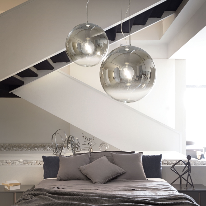 Ideal Lux - Żyrandol na lince MAPA 1xE27/42W/230V śr. 50 cm szary/dymny