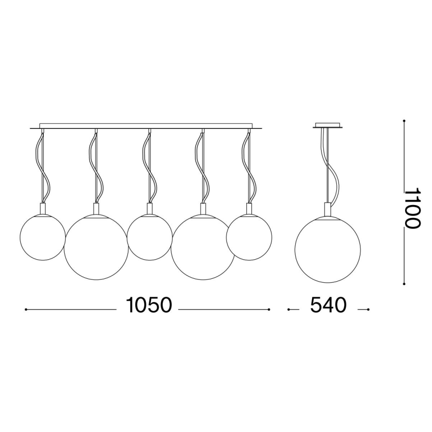 Ideal Lux - Żyrandol na lince MAPA 5xE27/42W/230V złoty/dymny