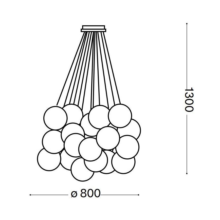 Ideal Lux - Żyrandol na lince MAPA PLUS 22xE14/40W/230V