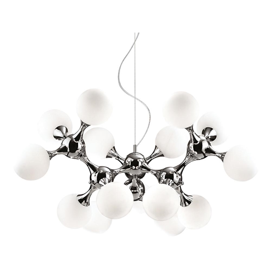 Ideal Lux - Żyrandol na lince NODI 15xE14/28W/230V chrom błyszczący/biały