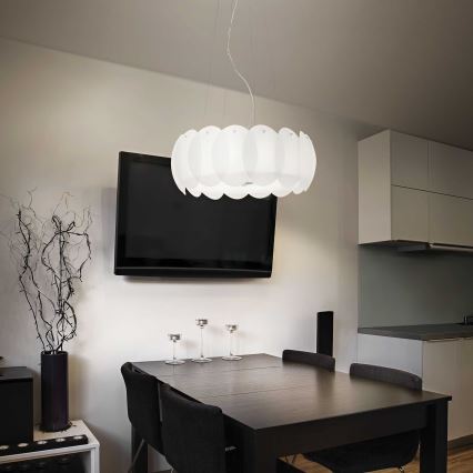 Ideal Lux - Żyrandol na lince OVALINO 5xE27/60W/230V śr. 44 cm biały