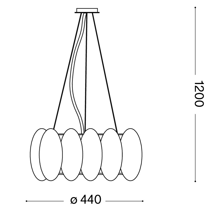 Ideal Lux - Żyrandol na lince OVALINO 5xE27/60W/230V śr. 44 cm biały