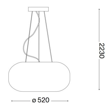 Ideal Lux - Żyrandol na lince ULISSE 3xE27/60W/230V śr. 52 cm biały