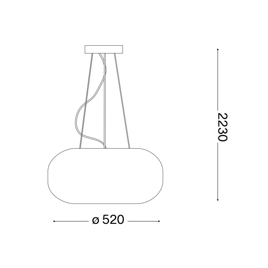 Ideal Lux - Żyrandol na lince ULISSE 3xE27/60W/230V śr. 52 cm biały