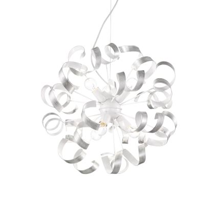 Ideal Lux - Żyrandol na lince VORTEX 6xE14/40W/230V śr. 53 cm srebrny/patyna