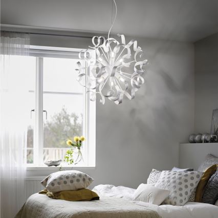 Ideal Lux - Żyrandol na lince VORTEX 6xE14/40W/230V śr. 53 cm srebrny/patyna