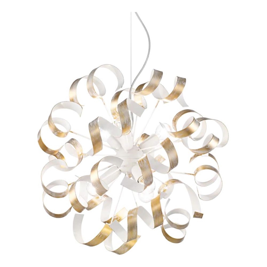 Ideal Lux - Żyrandol na lince VORTEX 6xE14/40W/230V śr. 53 cm złoty/patyna