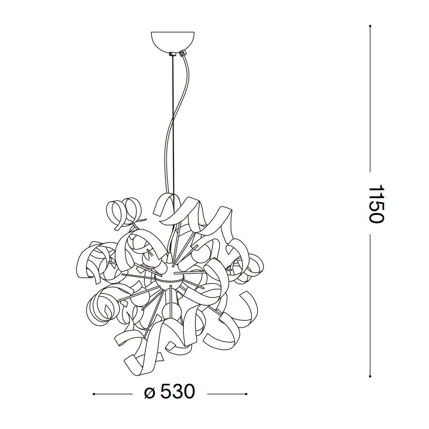 Ideal Lux - Żyrandol na lince VORTEX 6xE14/40W/230V śr. 53 cm złoty/patyna