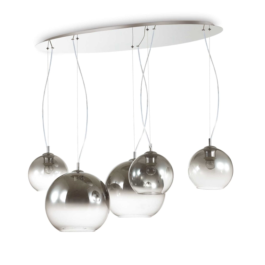 Ideal Lux - Żyrandol na linkach NEMO PLUS 5xE27/42W/230V błyszczący chrom/dymnoszary