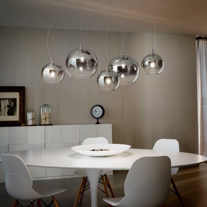 Ideal Lux - Żyrandol na linkach NEMO PLUS 5xE27/42W/230V błyszczący chrom/dymnoszary