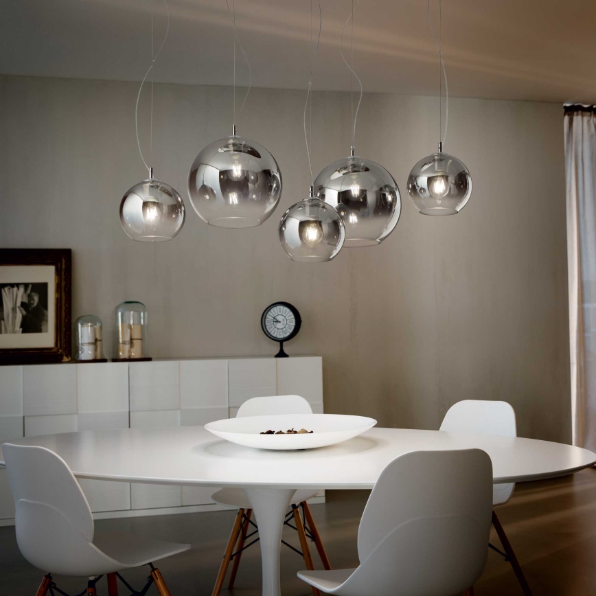 Ideal Lux - Żyrandol na linkach NEMO PLUS 5xE27/42W/230V błyszczący chrom/dymnoszary