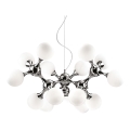 Ideal Lux - Żyrandol na linkach NODI 15xE14/28W/230V śr. 105 cm chrom błyszczący/biały