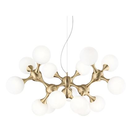Ideal Lux - Żyrandol na linkach NODI 15xE14/28W/230V śr. 105 cm mosiądz/biały
