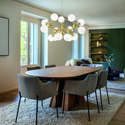 Ideal Lux - Żyrandol na linkach NODI 15xE14/28W/230V śr. 105 cm mosiądz/biały