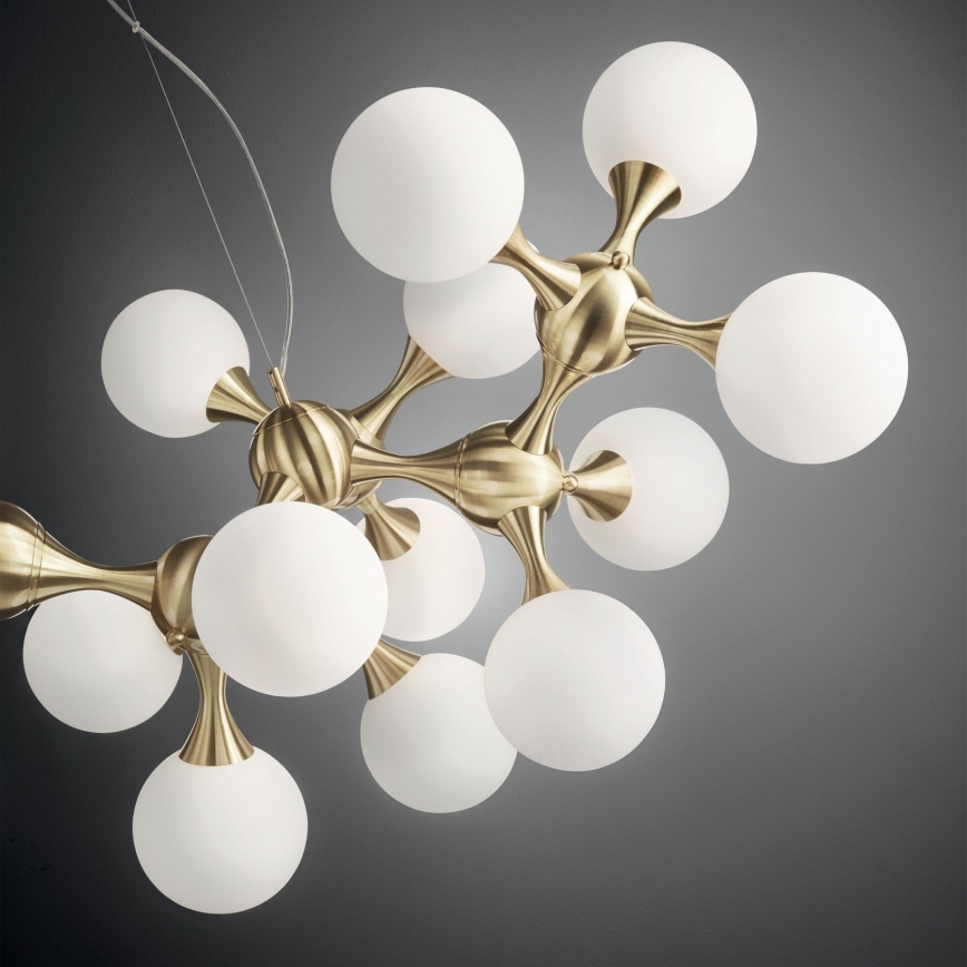 Ideal Lux - Żyrandol na linkach NODI 15xE14/28W/230V śr. 105 cm mosiądz/biały