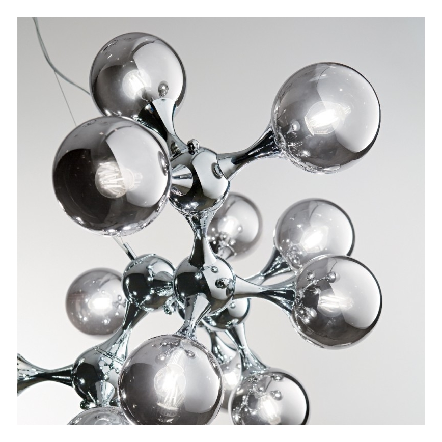 Ideal Lux - Żyrandol na linkach NODI 15×E14/28W/230V Ø 105 cm chrom błyszczący