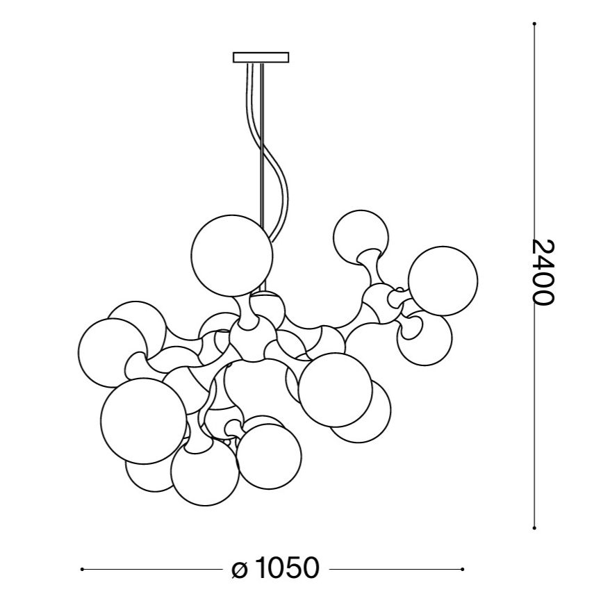 Ideal Lux - Żyrandol na linkach NODI 15×E14/28W/230V Ø 105 cm chrom błyszczący