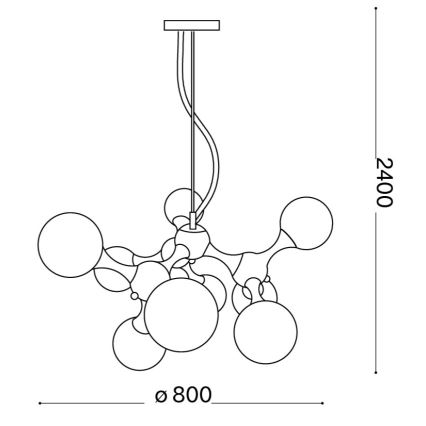 Ideal Lux - Żyrandol na linkach NODI 9xE14/28W/230V śr. 80 cm błyszczący chrom/biały