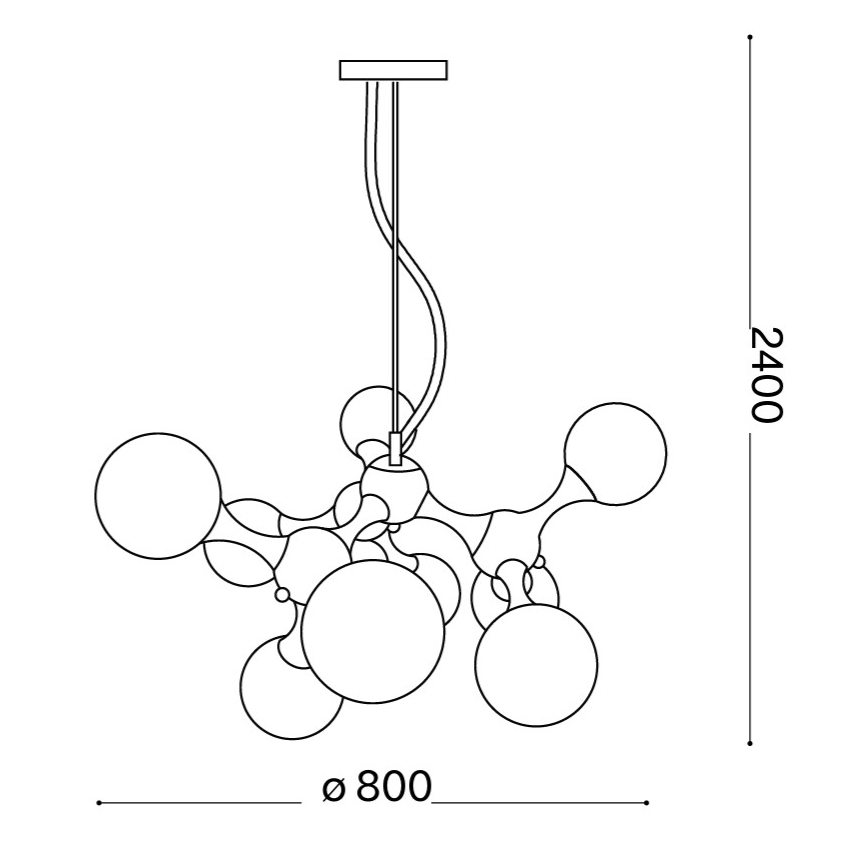 Ideal Lux - Żyrandol na linkach NODI 9xE14/28W/230V śr. 80 cm błyszczący chrom/biały
