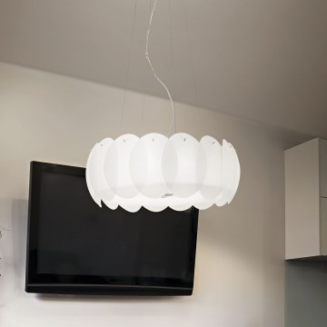 Ideal Lux - Żyrandol na linkach OVALINO 8xE27/60W/230V śr. 55 cm biały