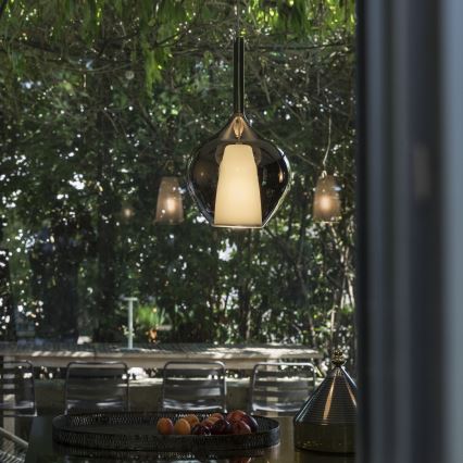 Ideal Lux - Żyrandol na przewodzie KALIQUE 1xE27/42W/230V Ø 18 cm dymowo-czarny