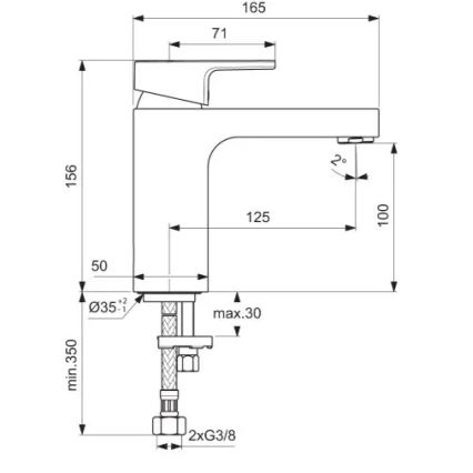 Ideal Standard A7105AA - bateria umywalkowa EDGE 15,6 cm chrom błyszczący