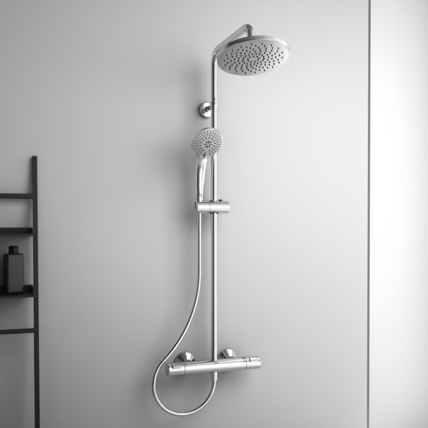 Ideal Standard A7208AA - Zestaw prysznicowy z baterią termostatyczną CERATHERM T25, błyszczący chrom