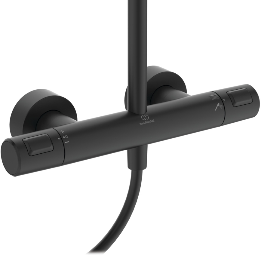 Ideal Standard A7545XG - Zestaw prysznicowy z baterią termostatyczną CERATHERM T25, matowa czerń