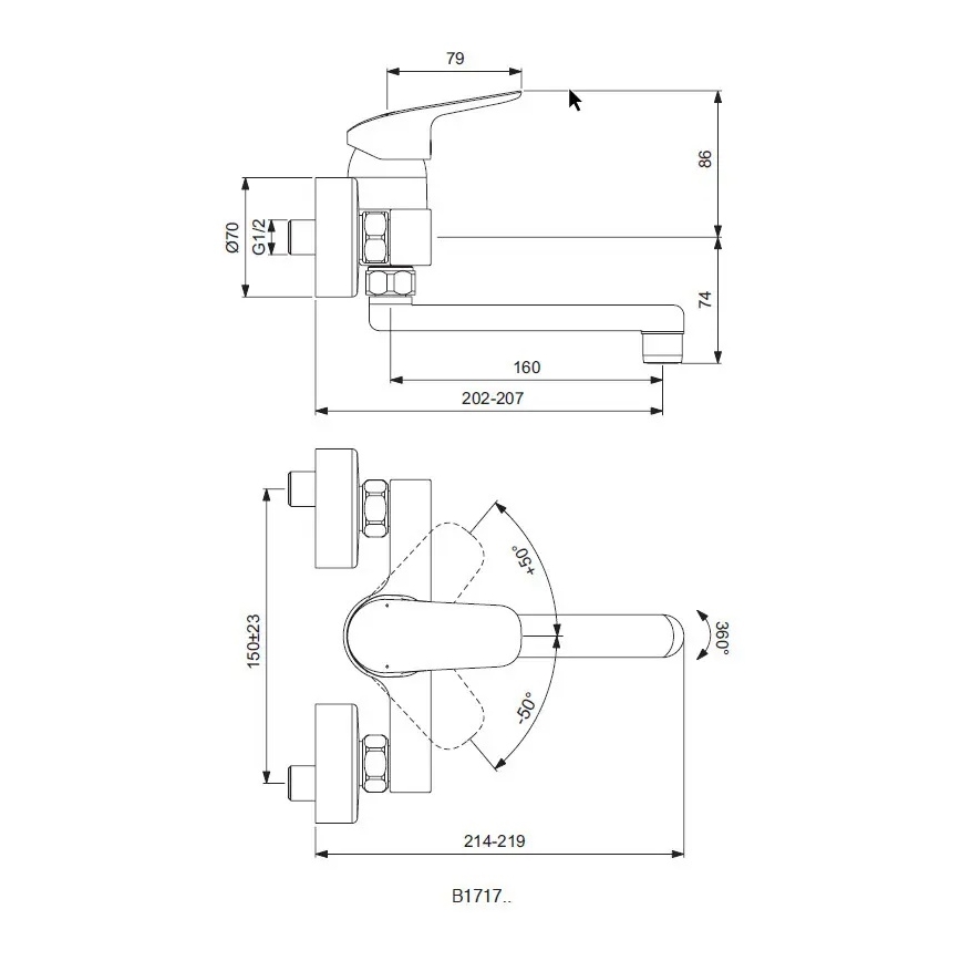 Ideal Standard B1717AA - Bateria zlewozmywakowa CERAFLEX, chrom błyszczący