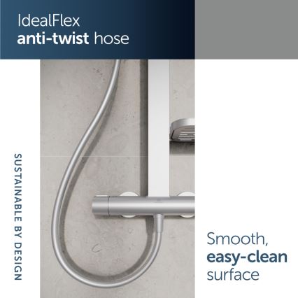 Ideal Standard BD583SI - Zestaw prysznicowy z baterią termostatyczną CERATHERM ALU+ w kolorze srebrnym