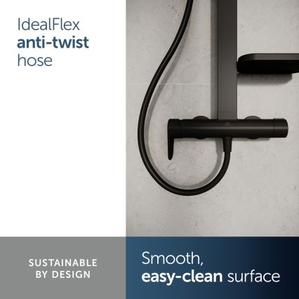 Ideal Standard BD584XG - Zestaw prysznicowy z baterią CERAFLOW ALU+ w matowej czerni