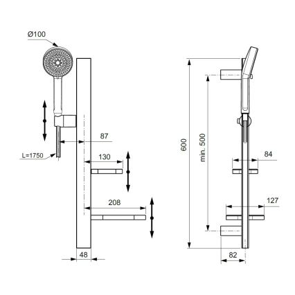 Ideal Standard BD586XG - Zestaw prysznicowy IDEALRAIN ALU+ matowa czerń