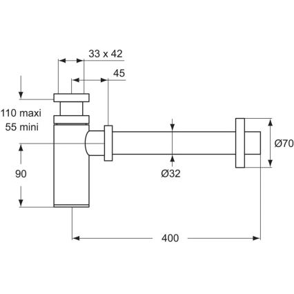 Ideal Standard D5859AA - Syfon umywalkowy, chrom matowy