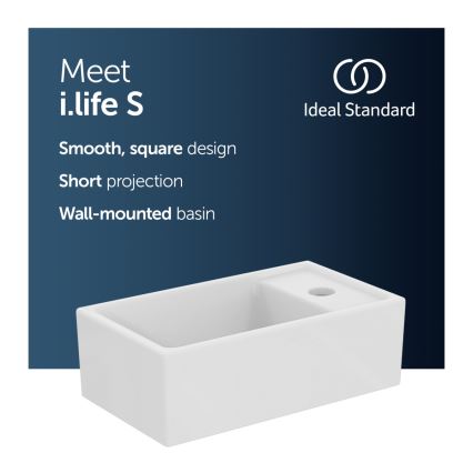 Ideal Standard E211201 - Umywalka wisząca I.LIFE S 37x21 cm ceramika/biała