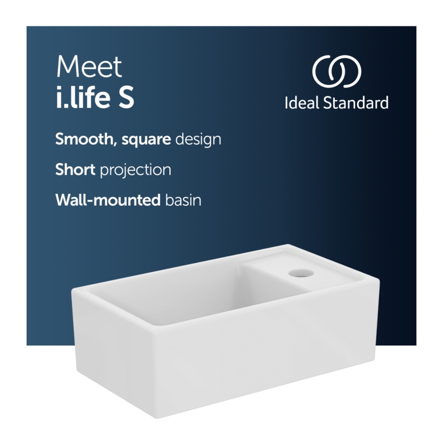 Ideal Standard E211201 - Umywalka wisząca I.LIFE S 37x21 cm ceramika/biała