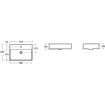 Ideal Standard K078101 - Umywalka nablatowa STRADA 60x42 cm ceramika/biała