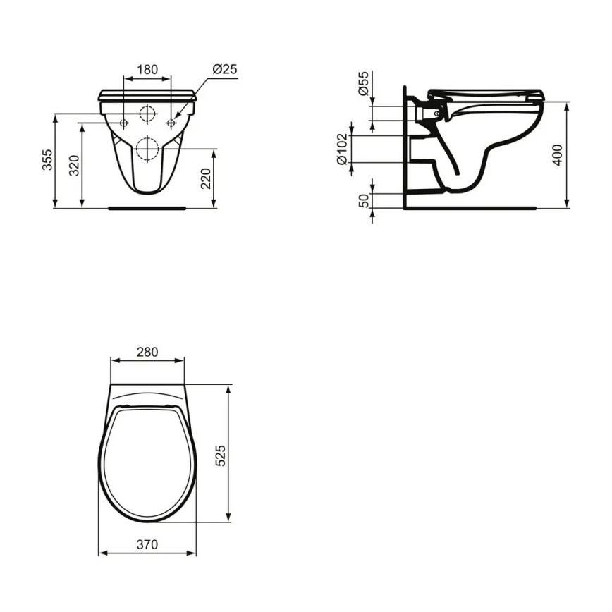 Ideal Standard K881001 - Miska WC wisząca Rimless EUROVIT ceramika/biała