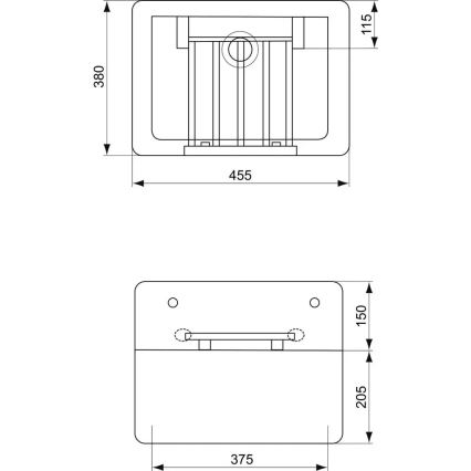 Ideal Standard S593901 - Wiszący zlew gospodarczy z kratką DOURO 45,5x38 cm ceramika/biała