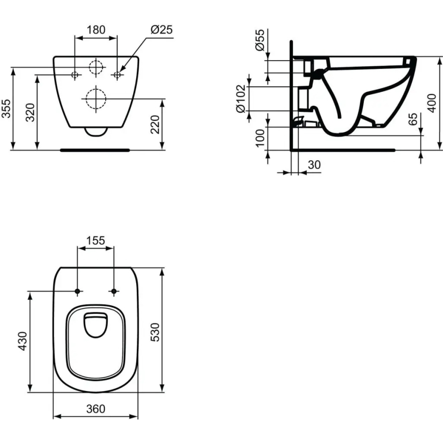 Ideal Standard T007801 - Miska WC wisząca TESI ceramika/biała