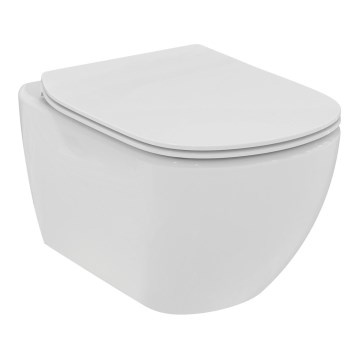 Ideal Standard T536001 - Wisząca miska WC bezrantowa z deską wolnoopadającą TESI ceramika/biała