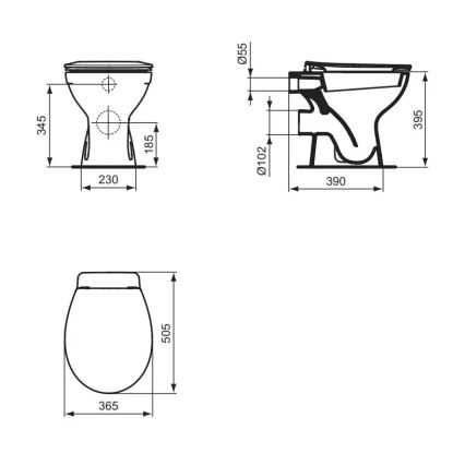 Ideal Standard W333101 - Miska WC stojąca EUROVIT ceramika/biała