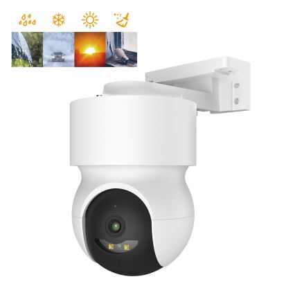 Inteligentna kamera zewnętrzna 2K z czujnikiem ruchu, 12V, IP65, Wi-Fi, Tuya, biała