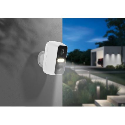 Inteligentna zewnętrzna kamera z czujnikiem ruchu 2K 9600 mAh IP65 Wi-Fi Tuya biała