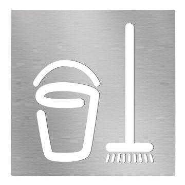 Ikona Pomieszczenie do sprzątania 12x12 cm stal nierdzewna/srebrna