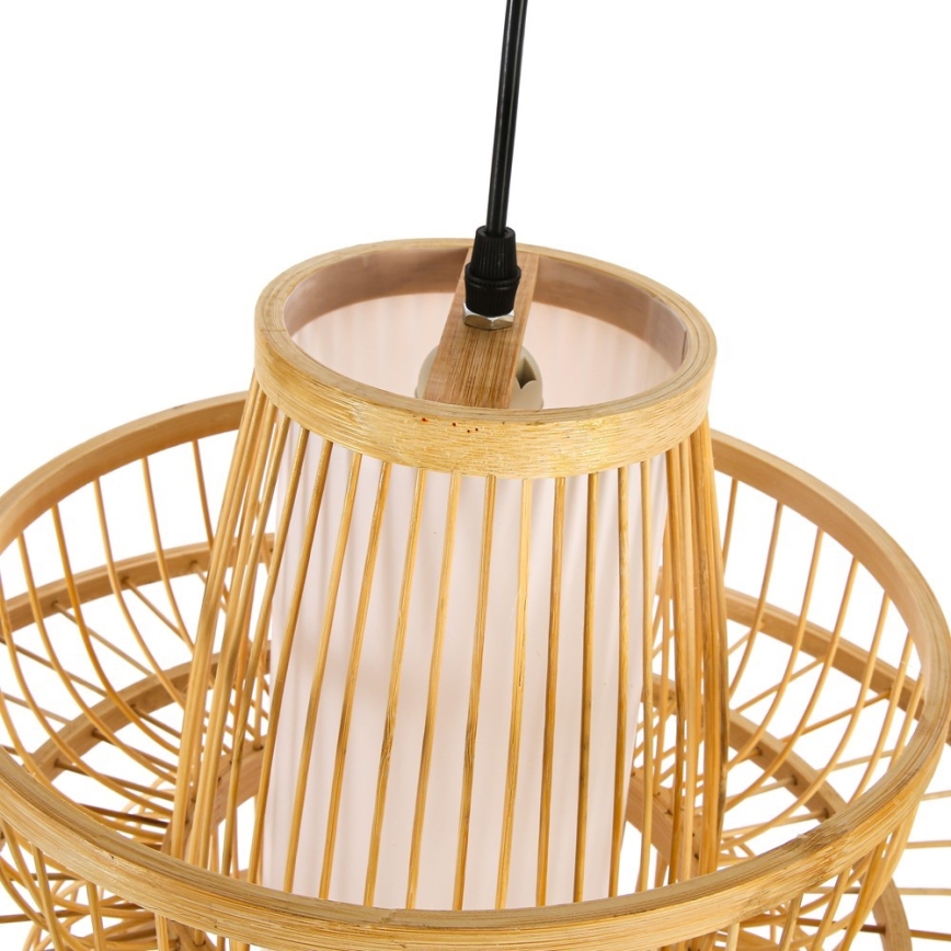 Żyrandol na lince PINCHOS 1xE27/40W/230V śr. 45 cm bambus